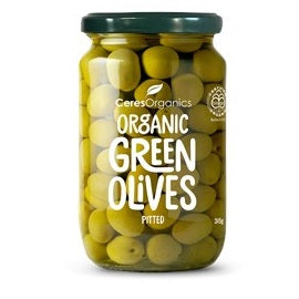 Ceres Organics Organic Green Olives, Pitted 315g
