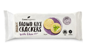 Ceres Organics Organic Brown Rice Crackers with Chia 115g