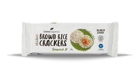 Ceres Organics Organic Brown Rice Crackers Seaweed 115g