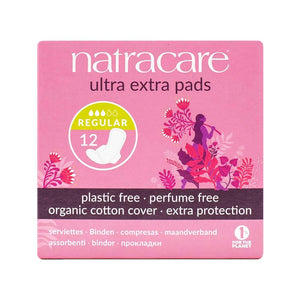 NATRACARE ULTRA EXTRA PADS WITH WINGS - REGULAR 12S