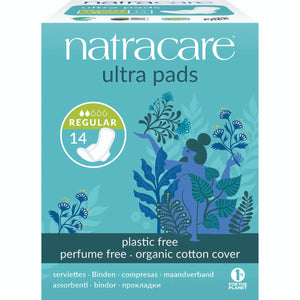 NATRACARE ULTRA PADS WITH WINGS REGULAR 14S