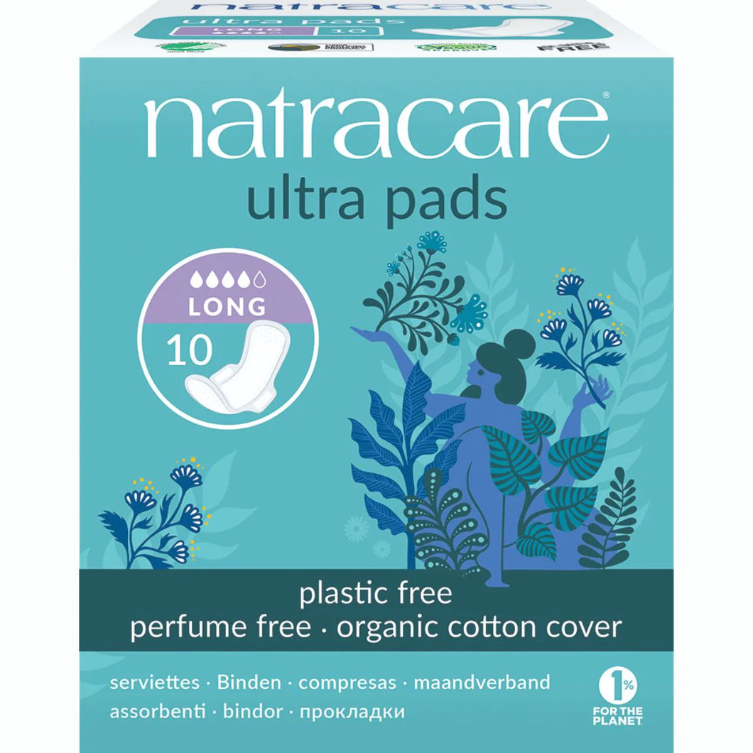NATRACARE ULTRA PADS WITH WINGS LONG 10S